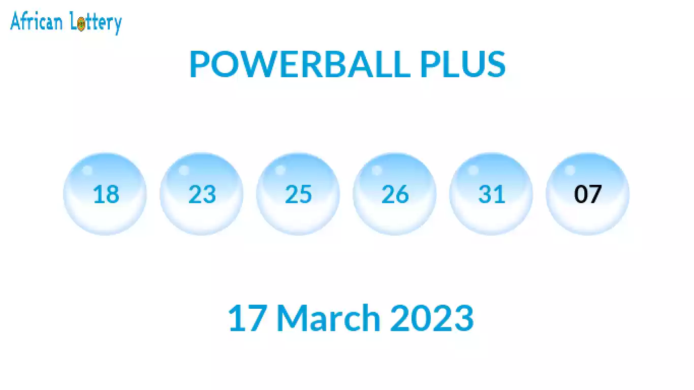 Powerball PLUS (South African) results and prizes payouts Friday 17