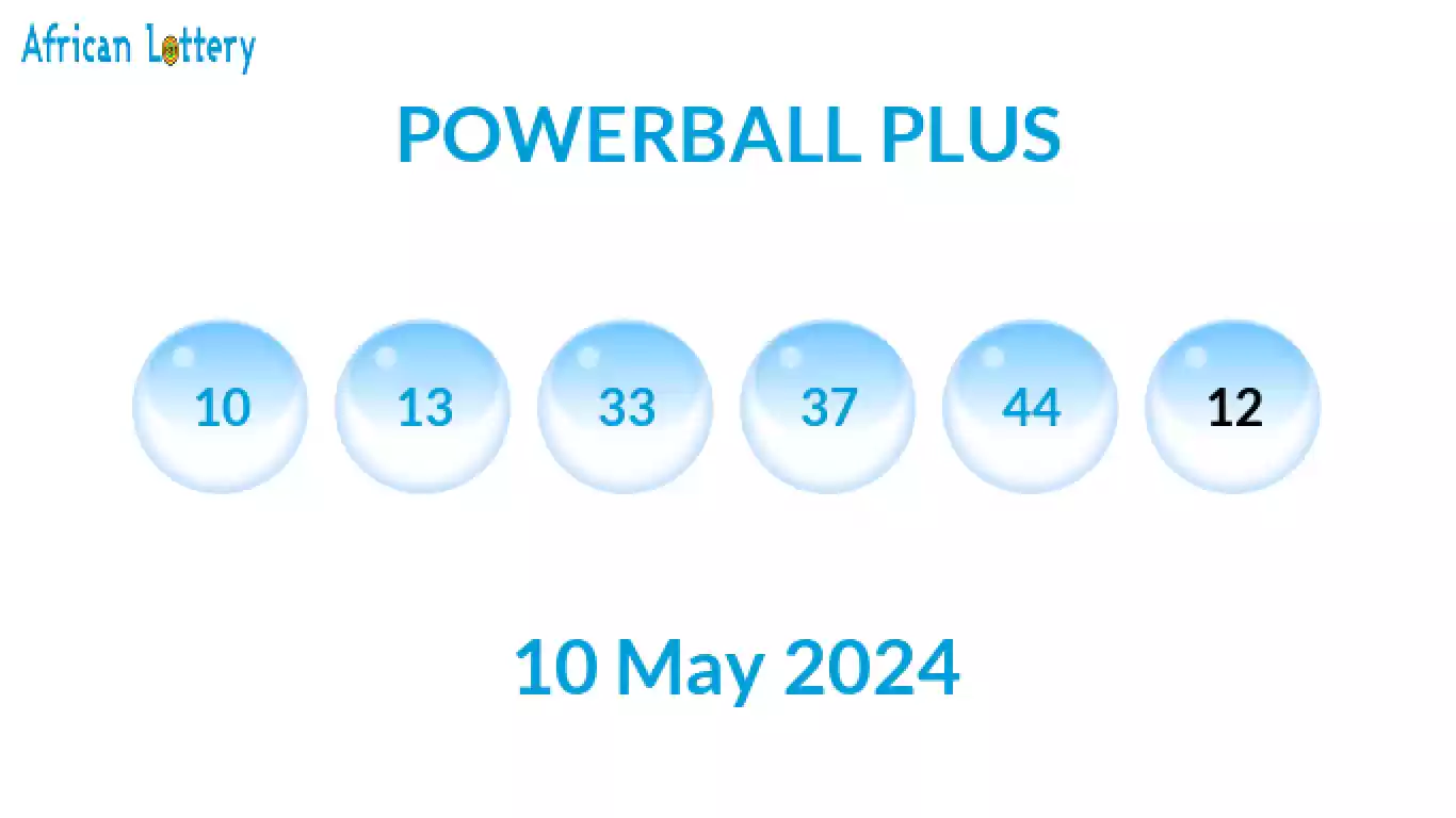 Powerball PLUS (South African) results and prizes payouts Friday 10 May, 2024.