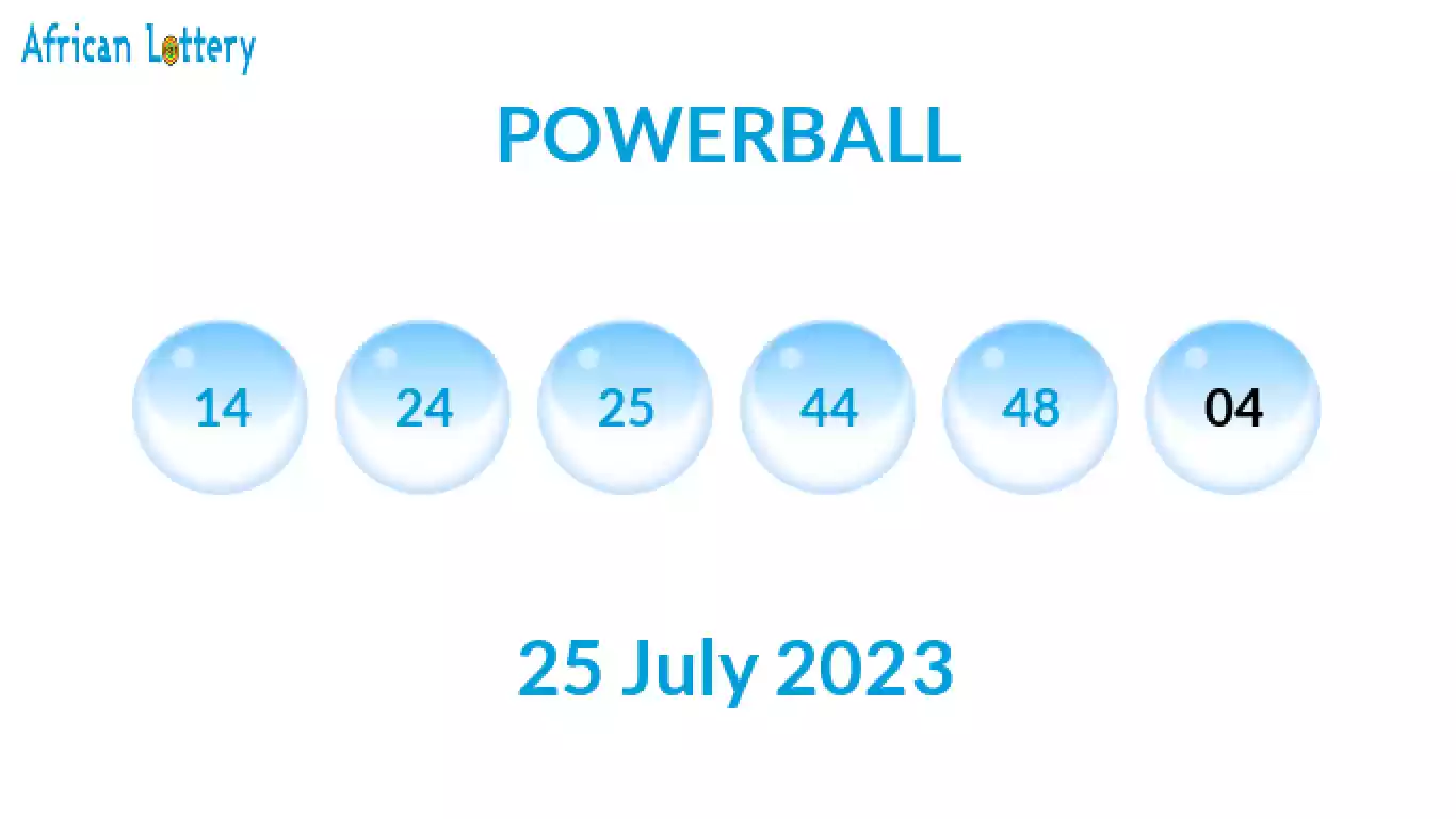 Powerball results, Prizes for 25 July 2023 (Tuesday 25.07.2023)