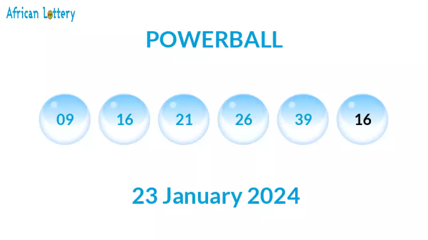 Powerball results, Prizes for 23 January 2024 (Tuesday 23.01.2024)