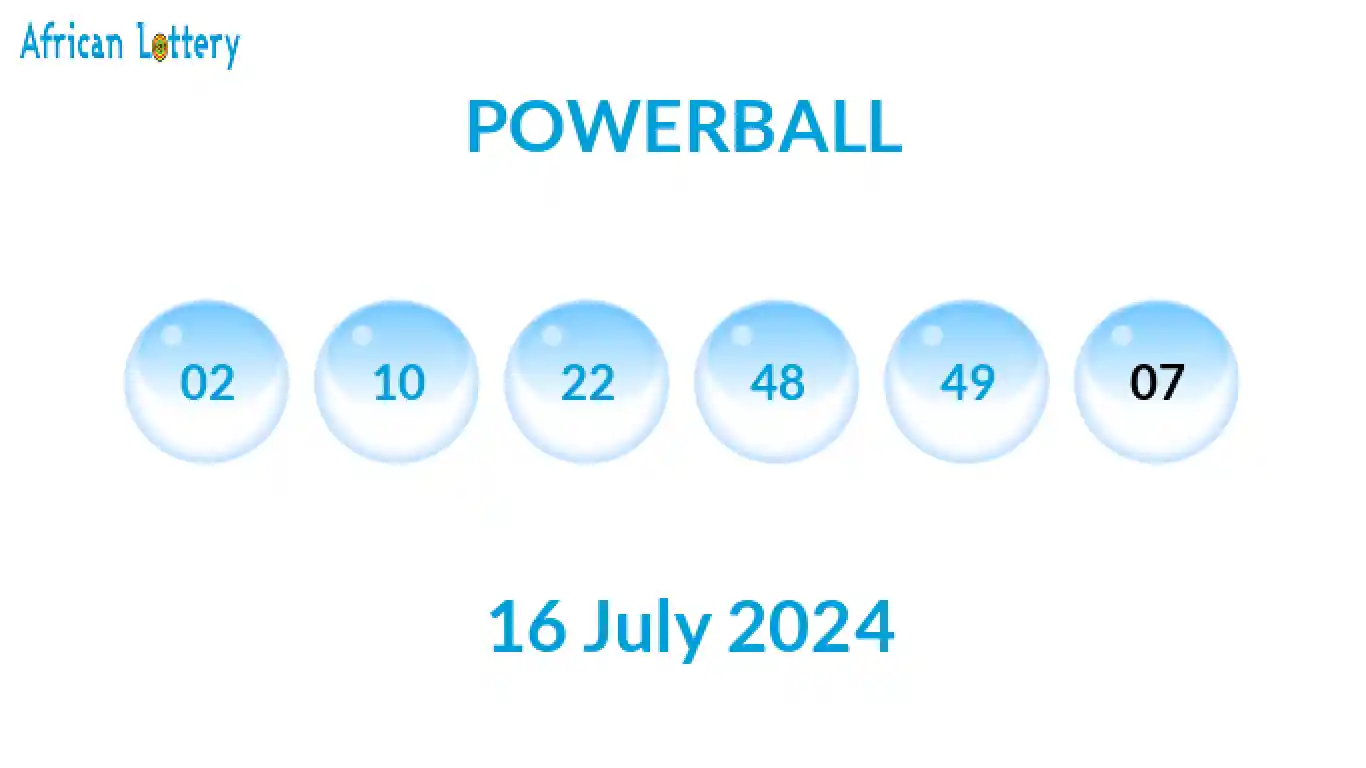 Powerball results, Prizes for 16 July 2024 (Tuesday 16.07.2024)