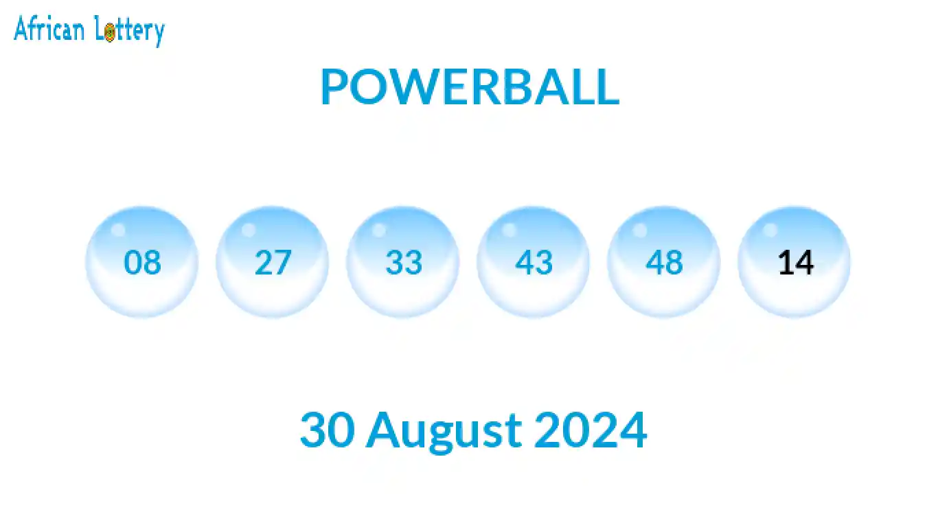 Powerball results, Prizes for 30 August 2024 (Friday 30.08.2024)