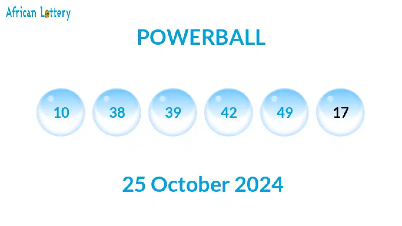 Powerball results, Prizes for 25 October 2024 (Friday 25.10.2024)